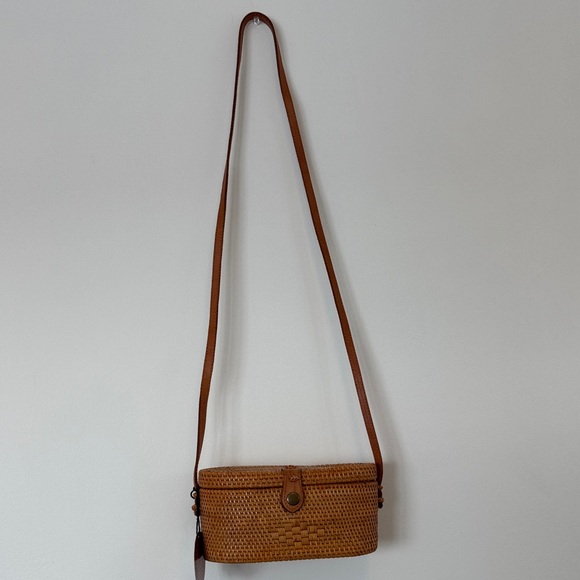 NWT Women’s Brown Woven Basket Bag - Bali Rattan Bag / Ata Grass Bag - Picture 3 of 5